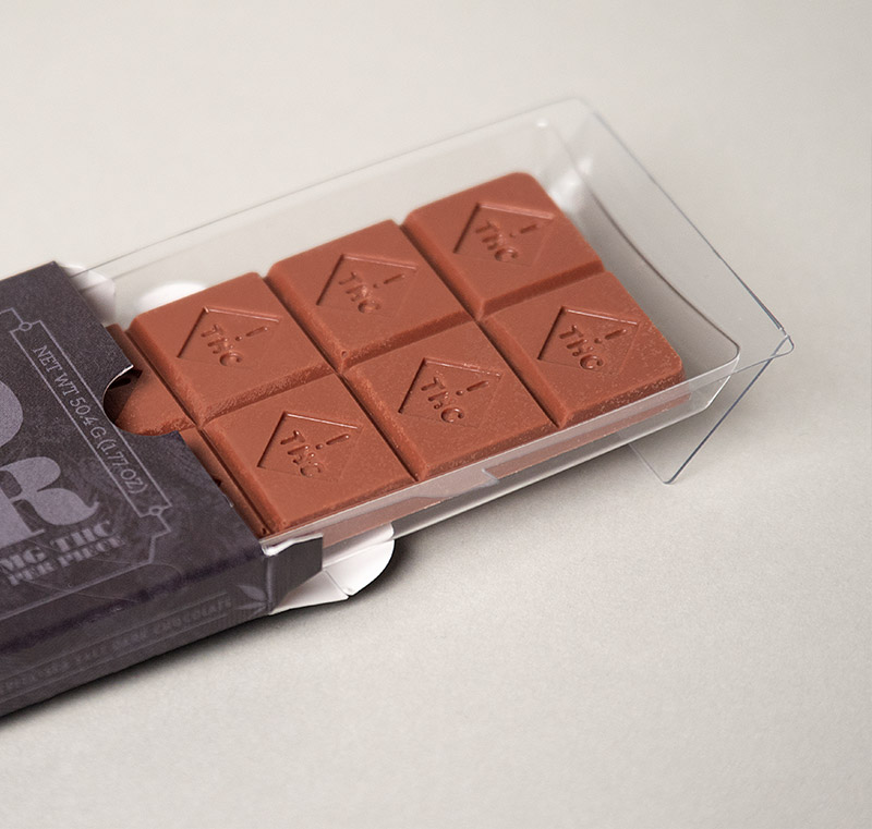 An edible THC chocolate bar.